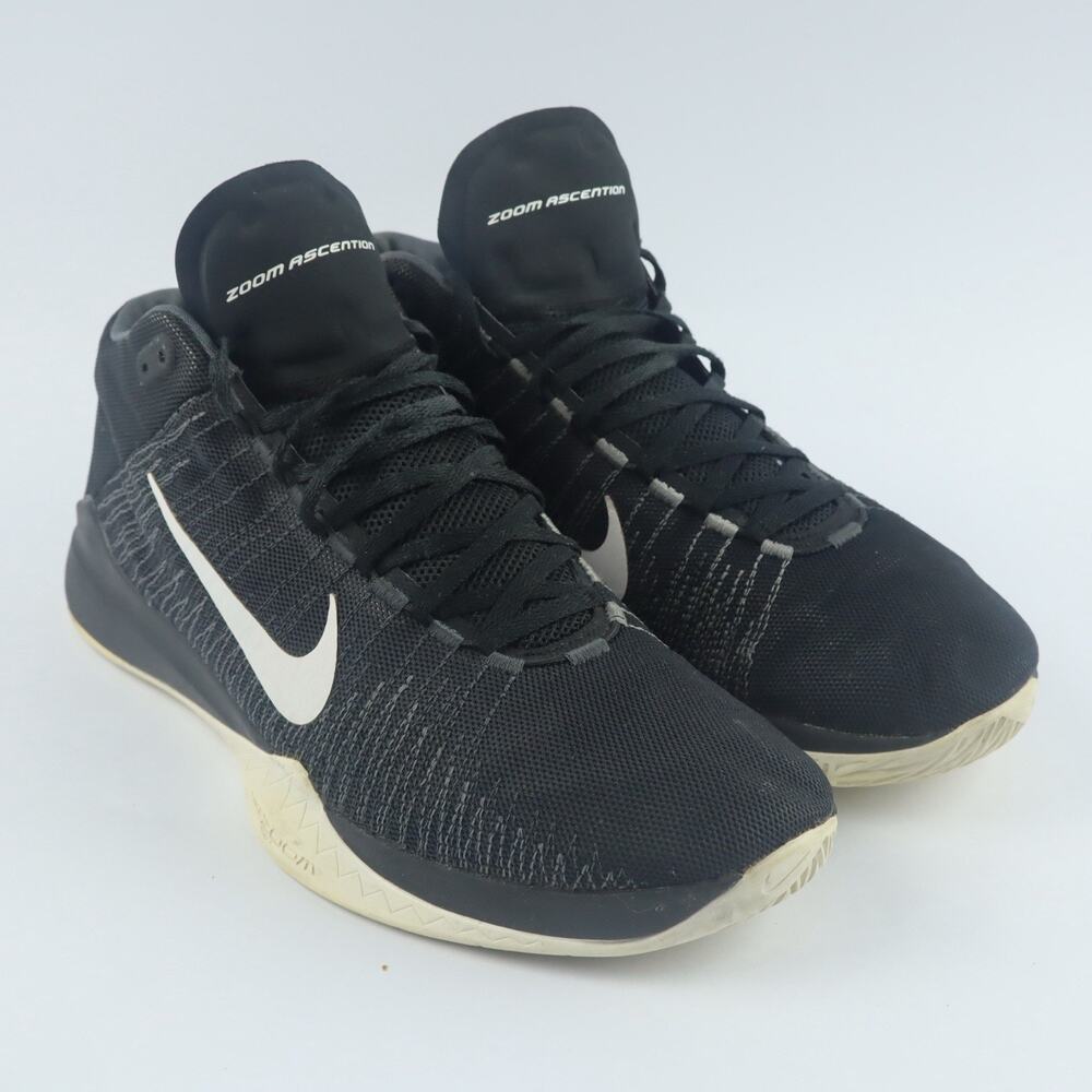Nike Zoom Ascention Basketball Shoes Synthetic Fabric Black Mid Size 13